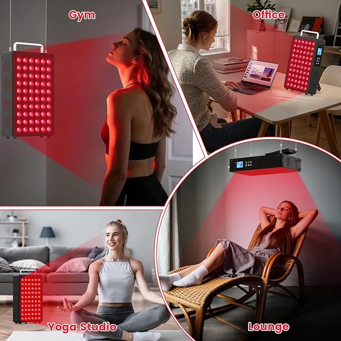 Red Light Therapy Device for Face &amp Body 300W Led Light Therapy Panel with 1.77 LCD Screen 660nm Red &amp 850nm Near Infrared Light 9 Pulse Modes for Skin Care &amp Muscle Recovery