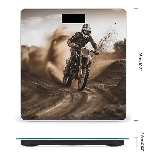 Motocross Scale for Body Weight High Precision Digital Weight Scales with LCD Display Anti-Slip Sturdy Slim Tempered Glass Bathroom Scale for Home Use