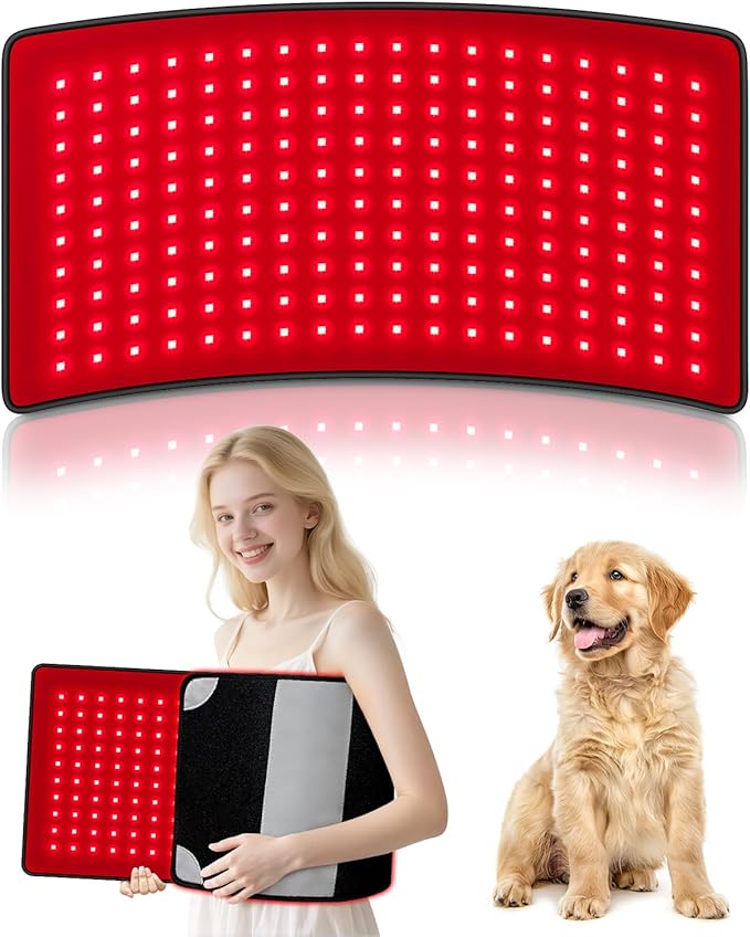 Red Light Therapy for Body Large 24 x 12 Infrared Light Therapy Mat with Timer 660nm 850nm Red Light Pad with 3 Modes &amp 5 Brightness Levels Wearable Ideal Gift for Women&ampMen(24x12)
