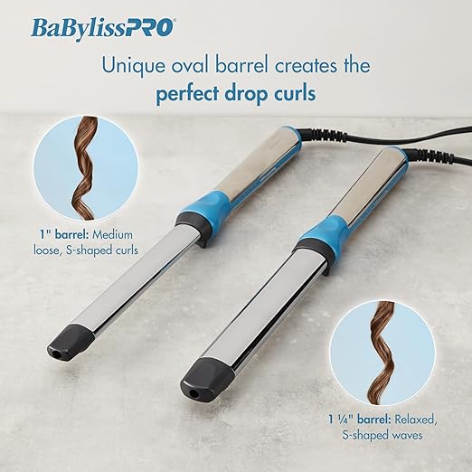 Nano Titanium Oval Barrel Curling Wand for All Hair Types