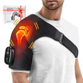 Cordless Portable Shoulder Heating Pad &amp Massager Heating Vibration Shoulder Wrap Shoulder Brace for Pain Relief Rotator Cuff Support for Men &amp Women Black