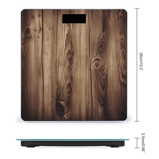 Wood Grain Smart Scale for Body Weight Accurate Bathroom Scale with LED Display Digital Weight Scales Weighing Machine High Precision Scales for Bath Home