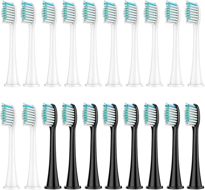 8Pcs Replacement Brush Heads Compatible with Philips Sonicare DiamondClean HX3/HX6/HX9 Series Electric Toothbrush HX6064(12 White 8 Black)