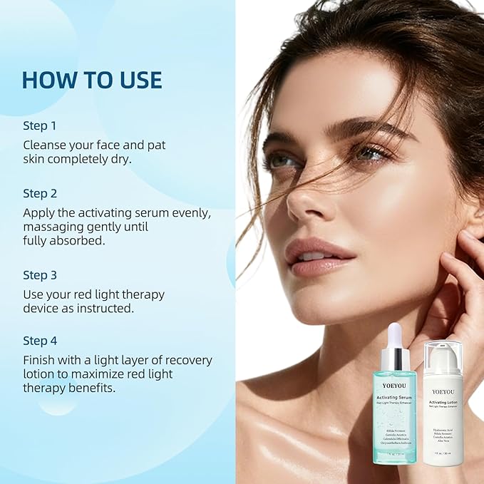 Red Light Face Mask Activating Serum and Recovery Lotion