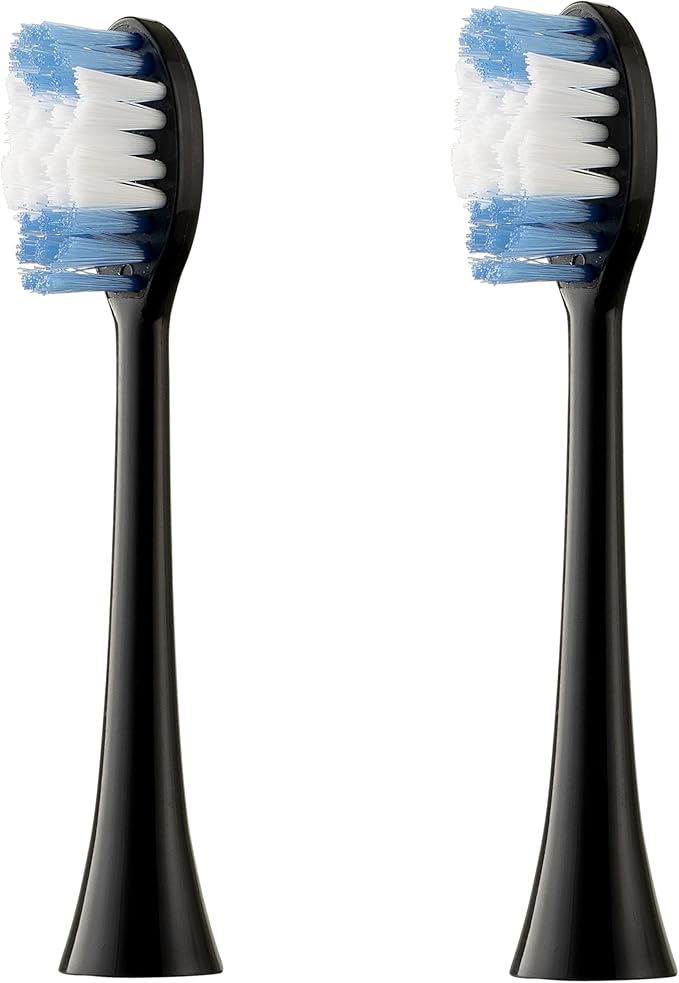 Replacement Floss Heads for Electric Toothbrush and Flosser Combo | 2 Toothbrush Heads | Black