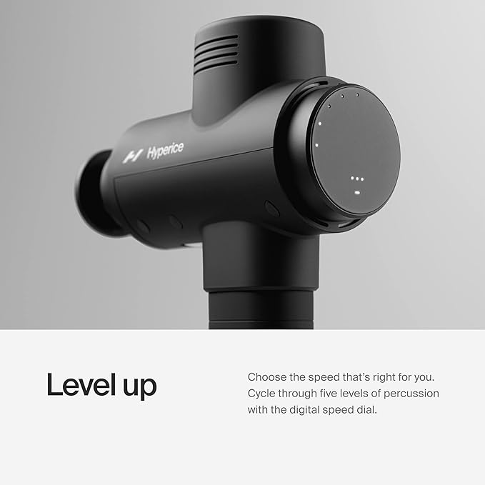 Hyperice Hypervolt 2 Pro - Featuring Quiet Glide Technology - Handheld Percussion Massage Gun - 5 Speeds 5 Interchangeable Heads - Helps Relieve Sore Muscles and Stiffness
