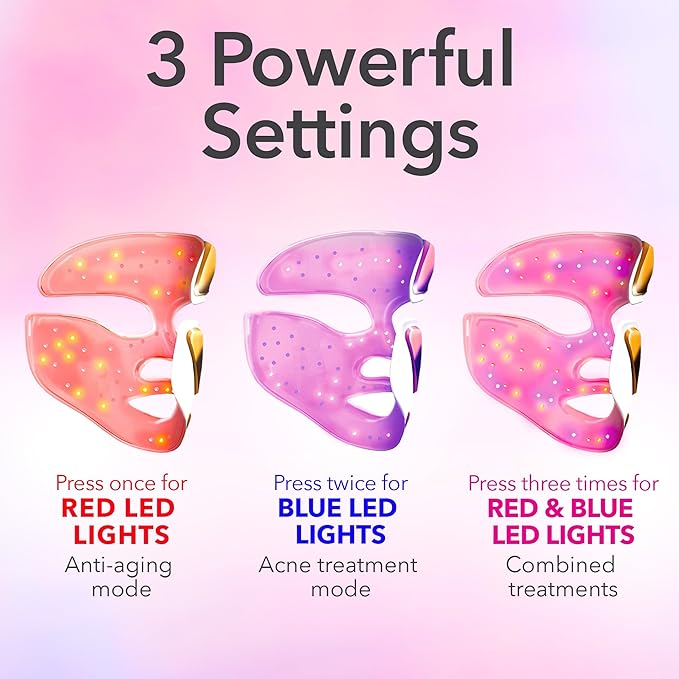 Dr. Dennis Gross DRx SpectraLite FaceWare Pro – LED Face Mask for Skin Rejuvenation with Dual Red &amp Blue Light Therapy FSA HSA Eligible