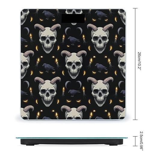Men's Fashion Automatic Switch Digital Bathroom Weighing Scale Smart Scale Goth Raven Skull Goat