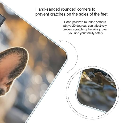 French Bulldog Dog Cute Bathroom Scale for Body Weight Bathroom Weighing Scales with Back Lit LED Display Sturdy Tempered Glass Body Weight Bathroom Scale 400lb Weighing