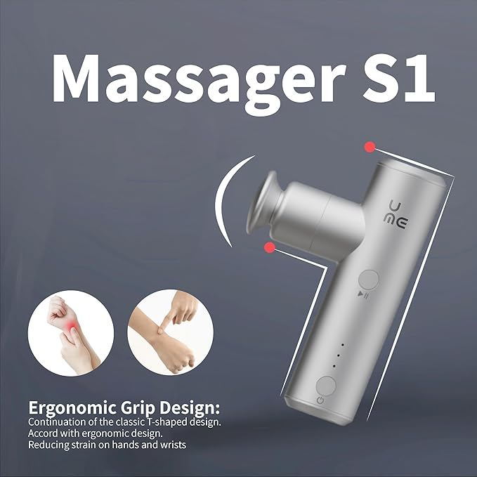 S1 Mini Massage Gun Percussion Massage Gun Deep Tissue for Body Muscle Relaxation Handheld Massage Gun for Women Portable Massage Gun for Gym Office Travel with 4Hour Battery