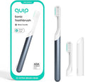 Quip Metal Sonic Electric Toothbrush for Adults - Time Travel &amp Soft Bristles with Travel Case &amp Replacement Brush Head - 3 Month Battery Life Faded Blue