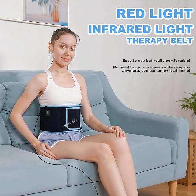 Red Light Therapy Infrared Light Therapy Wrap Belt Wearable Large Pad for Body Waist Back Shoulder Leg Knee LED 660nm&amp850nm Red Light Belt Device with Timer Remote Controller Ideal Gift