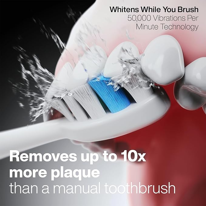Aquasonic Vibe Series PRO – Ultra-Whitening Electric Toothbrush – 5 Modes &amp Smart Timers – Premium Travel Case &amp 6 Proflex Brush Heads – ADA Accepted Toothbrush (Optic White)