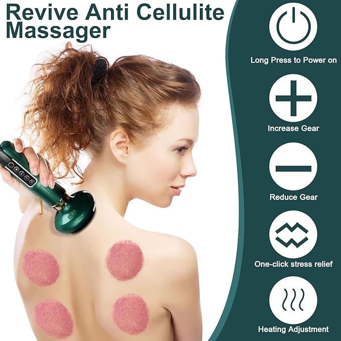 DAQIFCBO Handheld Cellulite Massager 2025 New Cellulite Remover for Legs Cordless Rechargeable Vibrating Massager Body Shaping Machine for Arms Legs Back Used at Home Green