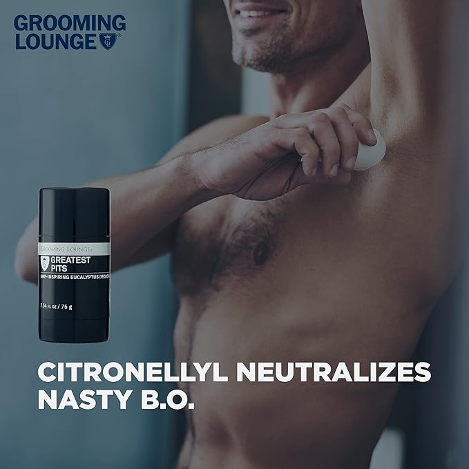 Grooming Lounge Greatest Pits Deodorant Natural Aluminum Free Deodorant for Men and Women Paraben-Free Sulfate-Free Fresh and Clean 2.54 oz