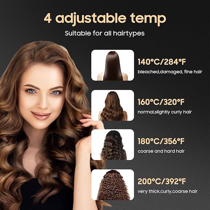 Cordless Hair Straightener and Curler 2 in 1 Portable Mini Flat Iron &amp Curling Iron Fast Heating &amp Titanium Plate Straightener with 4 Adjustable TempTravel Size Preferred Gifts