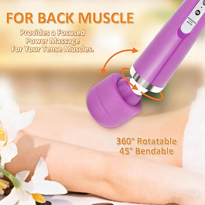 Wired Wand Massager for Women 10-Speed Electric Handheld Deep Tissue Massager Powerful Plug-in Full Body Muscle Recovery Tool for Neck Back Shoulder &amp Foot Relief