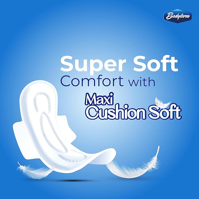 Bodyform Maxi - Value Sanitary Napkins Cushion Soft Always Comfortable and Ultra-Absorbent (Regular Wings 288 Count (24 Packs of 12 Counts))
