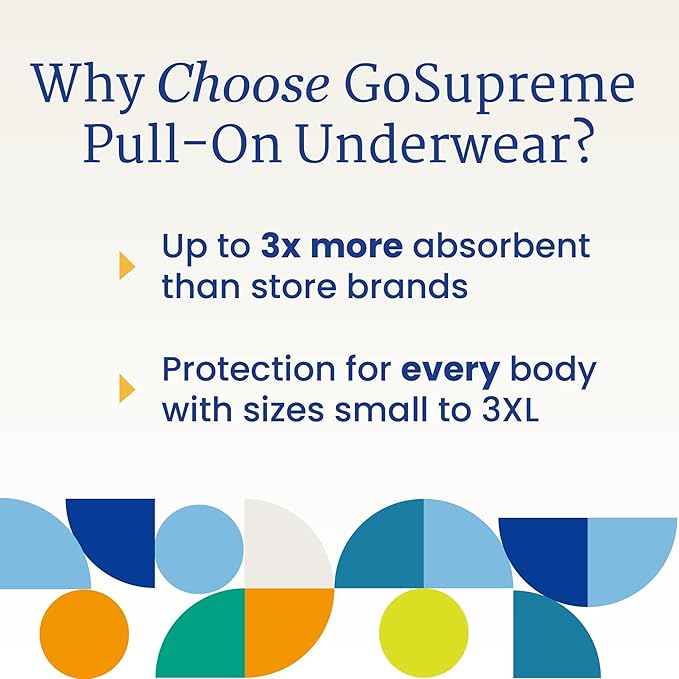 NorthShore GoSupreme Overnight Pull-On Underwear 8-Hour Leak Protection 3X-Large 10-Count Bag White (74-90 in Waist) Unisex Adult Diapers