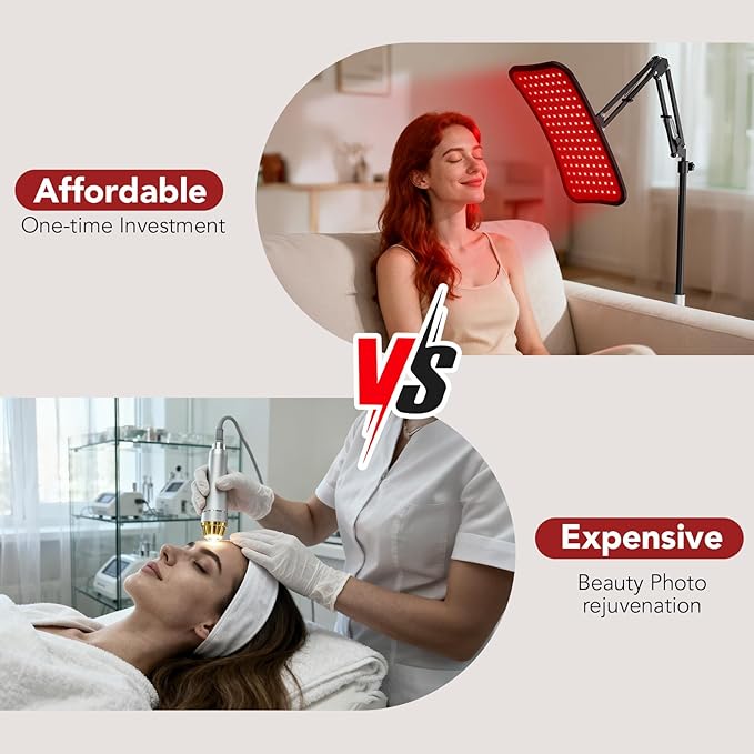 Red Light Therapy for Face and Body 660nm Red + 850nm Near-Infrared LED Light Therapy Device with Adjustable Stand Light Therapy for Face &amp Body at Home