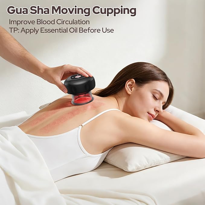 7-in-1 Electric Cupping Set 12 Levels Cupping Kit for Massage Therapy for Targeted Pain Relief Knots Aches Muscle Soreness - 2Pcs(Black)