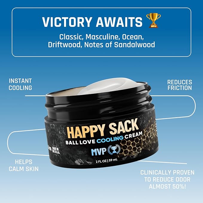 Derm Dude Below-the-Belt Grooming Bundle | Happy Sack Ball Deodorant 2oz (MVP Scents) + Holy Foot Cream 4oz (Strawberry Lollipop Scents) | Odor Control &amp Moisture for Feet &amp Groin