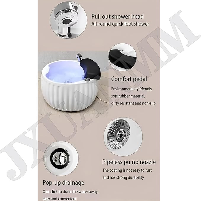 Acrylic Footbath Foot Soak Tub Acrylic Pedicure Sink with Heat and Massage Pedicure Bowl Salon Massage Equipment Home Foot Bath Special for Hotel Foot Bath Club for Foot Soaking F