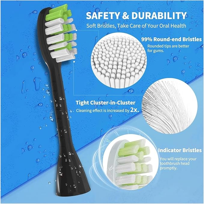 10Pack Toothbrush Replacement Heads Compatible for Philips One Series Sonicare(Black)