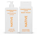 Native Body Wash &amp Moisturizing Lotion - Pumpkin Spice Latte - Naturally Derived Ingredients Paraben-Free Dye-Free Personal &amp Skin Care | Fall Seasonal Bundle (34.5 fl oz Total) - 2 Pk