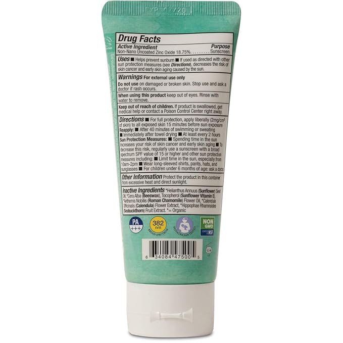 Badger - SPF 30 Baby SunscreenCream with Zinc Oxide - Broad Spectrum &amp Water Resistant Reef Safe Sunscreen Natural Mineral Sunscreen with Organic Ingredients 2.9 fl oz
