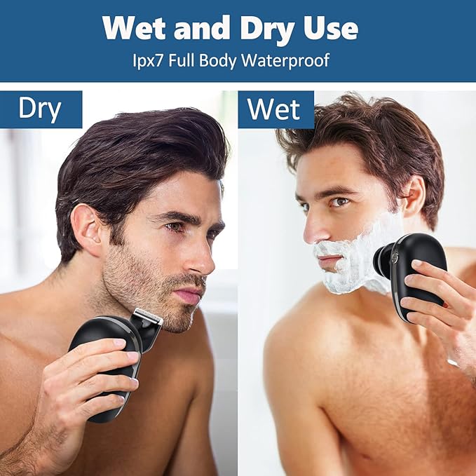 Electric Head Shaver for Bald Men Waterproof 7D Blad Head Shaver 5 in 1 Cordless Razorfor Wet&ampDry Rechargeable Grooming Kit with Beard Clippers Nose Trimmer