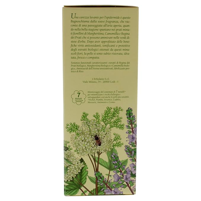 L'Erbolario Shower Gel – Moisturizing Body Wash with Floral Scent – Restoring Floral Body Soap with Chamomile and Daisy - Regine dei Prati - 8.4 oz