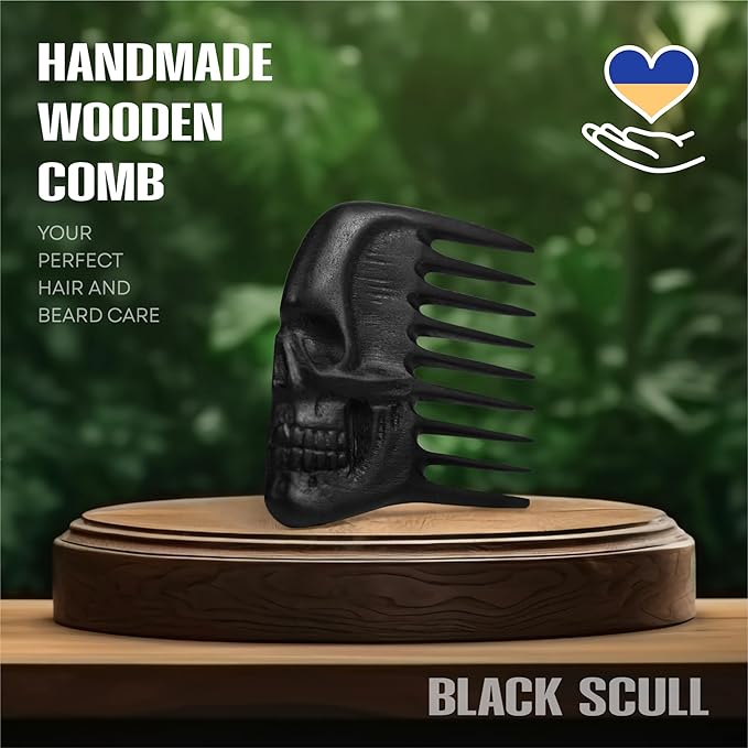 Handmade Wooden Beard Comb for Men Eco-Friendly Natural Wood Anti-Static Beard Grooming Tool Perfect for Styling Detangling &amp Shaping Gentle on Beard &amp Skin Sustainable Gift Idea (Thermograb S