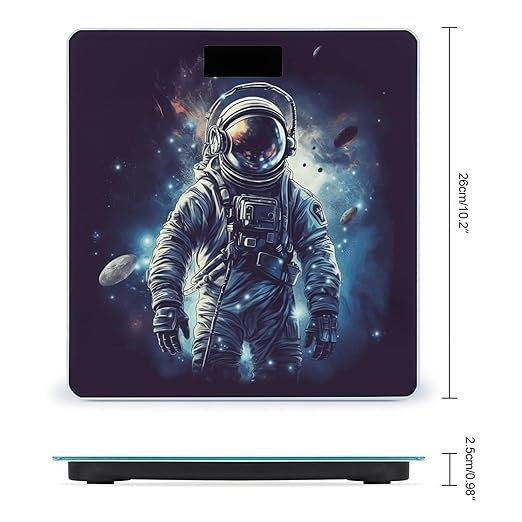 Digital Bathroom Scale for Body Weight Scale with Bright LCD Display High Accuracy Step-On Technology Auto On/Off Space Astronaut Digital Scales 400 Lbs /180kg