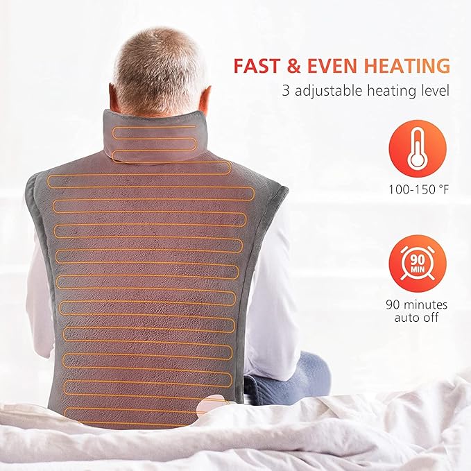 COMFIER Hand Massager for Arthritis and Carpal Tunnel with APP Control Large Heating Pad for Back Pain Relief