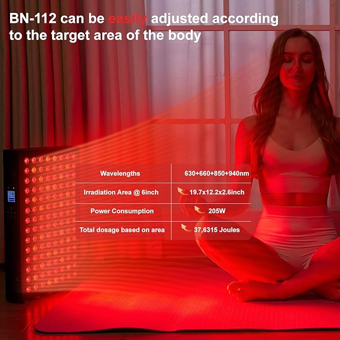 Red Light Therapy Panel for Face and Body Infrared Light Therapy with Timer &amp Remote Control Quad Wave 660nm 850nm 630nm 940nm Near Infrared Light Therapy Panel Portable Dual Chip LED Device