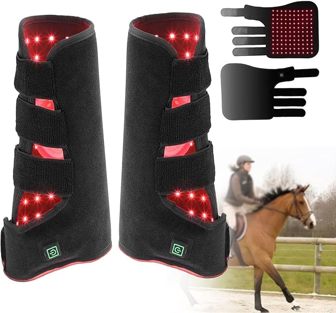 Infrared Light Therapy DeviceHorse Near Infrared Therapy Wrap Portable Deep Light TherapyAlleviate Pain Caused by Vigorous Exercise in Horse Legsfor Horse Muscle RecoveryLeft+Right