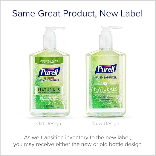 Purell Advanced Hand Sanitizer Naturals with Plant Based Alcohol Citrus Scent 12 fl oz Pump Bottle (Pack of 4) - 3623-06-EC2