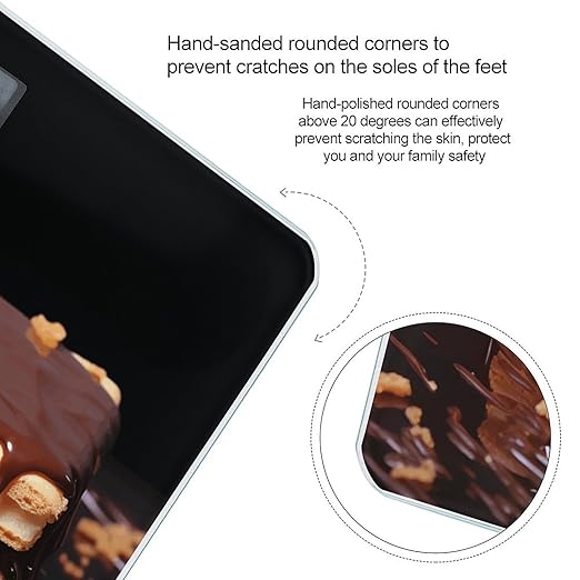 Wafers Dripping with Chocolate Smart Scale for Body Weight Accurate Bathroom Scale with LED Display Digital Weight Scales Weighing Machine High Precision Scales for Bath Home
