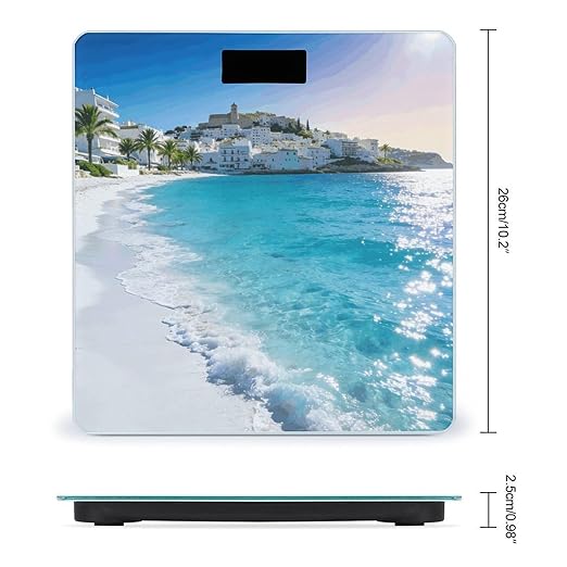 Ibiza - Blue Smart Scale for Body Weight Digital Bathroom Scale Toughened Glass Weight Scale with Large LCD Backlight Display High Precision Scales Weighing Machine