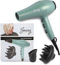 Sassy Ceramic Ion Hair Dryer 1875-Watt Salon Dryer with Concentrator and Diffuser Multiple Heat Settings and Cool Shot (Aqua)