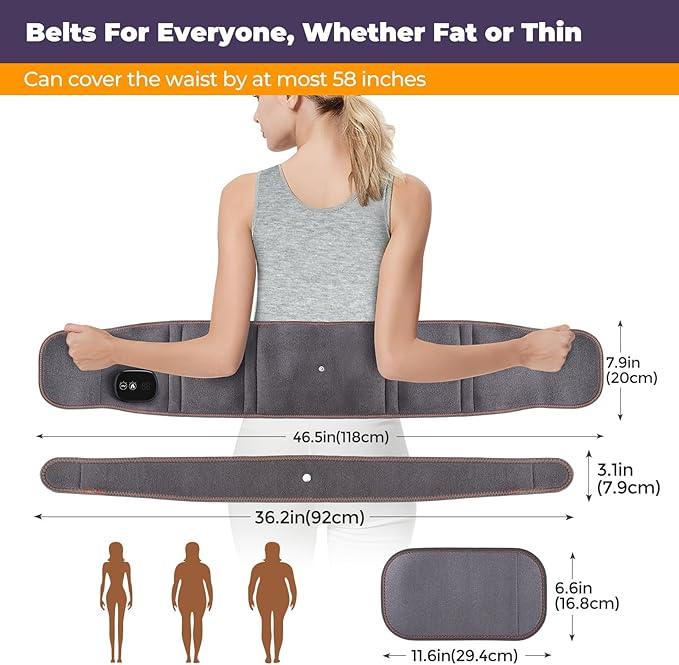 Lumidisc Belt - 2025 New Triple Fusion Back Pain Relief - Heated Neck &amp Lower Back Support - Lumbar Pain Management for Sciatica &amp Muscle Tension
