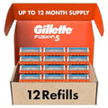 Gillette Fusion5 Mens Razor Blade Refills 12 Count Lubrastrip for a More Comfortable Shave