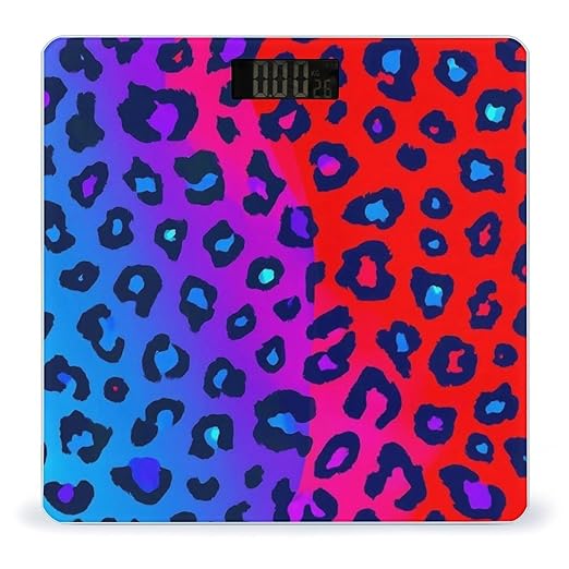 Women's Fashion Automatic Switch Digital Bathroom Weighing Scale Smart Scale Trippy Red Pink Purple Blue Cheetah Leopard Print