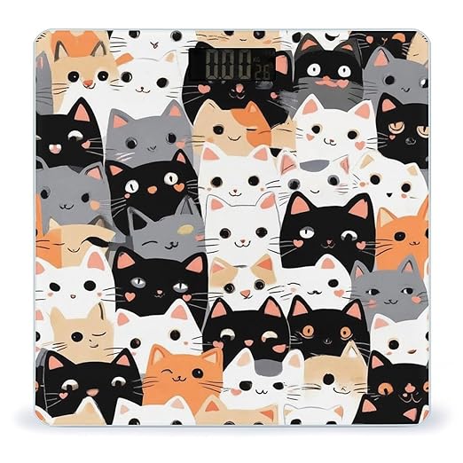 Women's Fashion Automatic Switch Digital Bathroom Weighing Scale Smart Scale Cute Cat Kitten Head Cartoon Cats