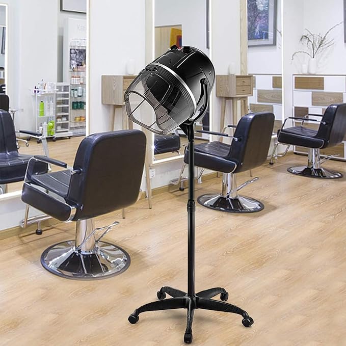 Stand Up Hair Dryer 850W Adjustable Floor Hooded Bonnet Hair Dryers with Rolling Wheels Professional Salon Equipment for Beauty Home Hair Drying