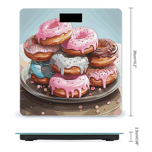 Cartoon Donuts Bathroom ScaleHighly Accurate Digital Weighing Machine for People Bright LED Display Weight Scale for The Aldult Home Use