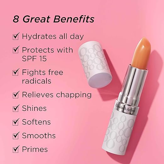 Elizabeth Arden Eight Hour Cream Lip Protectant Stick SPF 15 Sunscreen Balm Moisturizer for Dry Cracked Lips with Shea Butter Coconut Oil &amp Vitamin E 0.13 oz