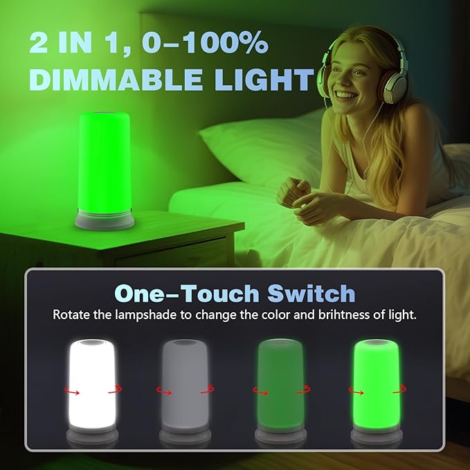 Green Light Migraine Lamp for Headaches Insomnia Anxiety Relief 520nm Narrow Band Green Migraine Light Sleep Aid Lamp to Support Deep Relaxation Dimmable Sleep Device