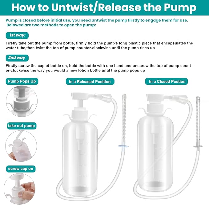 600ml Feminine Wash Enema Pump Bottle Kit 6Pcs Enema Nozzle Tips for Coffee Colon Cleansing Men Women Anal Vaginal Douche Flush Spray Intimate Shower Irrigator Cleanser Enema Bucket Kit Hand Press